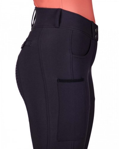 Bryczesy damskie z wysokim stanem KEA - QHP - black