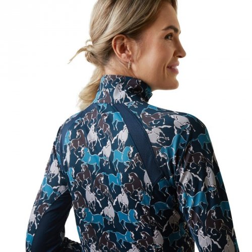 Bluzka damska SUNSTOPPER 2.0 - Ariat - mosaic blue reflections print