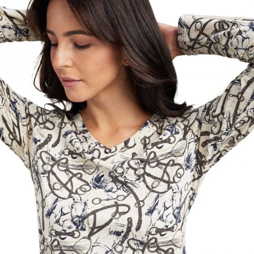 Bluzka damska MELANGE PRINT - Ariat - oatmeal