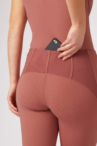 Legginsy jeździeckie damskie z filtrem UV CIANDRA - Horze - light mahogany