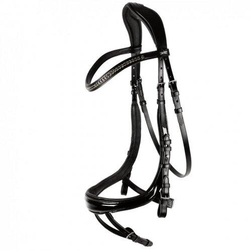 Ogłowie anatomiczne EQUITUS BETA - Schockemohle - black patent/silver
