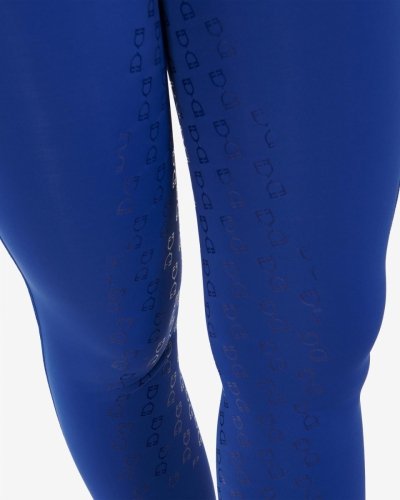Legginsy damskie Classic Slim Fit Full Grip - EQUESTRO - blue