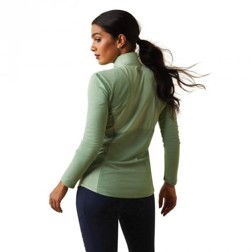 Bluzka damska BREATHE 1/4 ZIP - Ariat - basil
