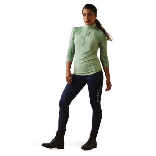 Bluzka damska BREATHE 1/4 ZIP - Ariat - basil