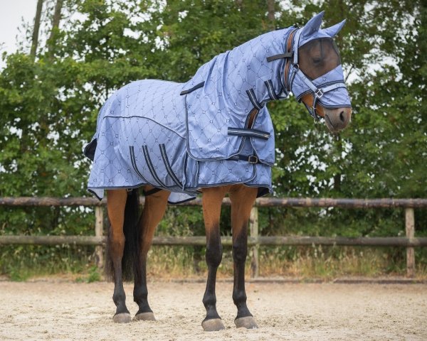 Derka siatkowa z odpinanym kołnierzem i maską SS24 - QHP - country blue