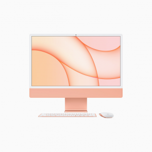 Apple iMac 24 4,5K Retina M1 8-core CPU + 8-core GPU / 8GB / 256GB SSD / Gigabit Ethernet / Pomarańczowy (Orange) - 2021 - outlet