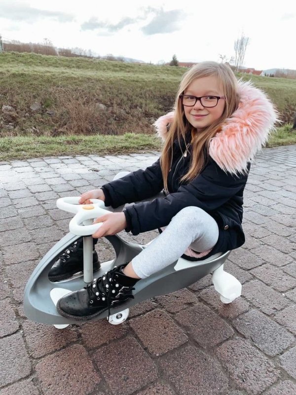 Pojazd dziecięcy TwistCar + Świecące kółka - kolor szary