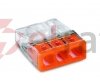 Szybkozłączka 3x 0,5-2,5mm2 transparentna/pomarańczowa 2273-203 /100szt./
