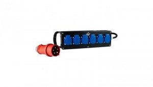 Rozdzielacz gumowy Listwa gumowa 6x230V Wtyczka 16A 400V 2506