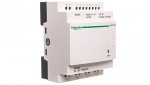 Moduł ZELIO LOGIC 8wejścia cyfrowe 4 wyjścia analogowe 24VDC RTC SR2E121BD