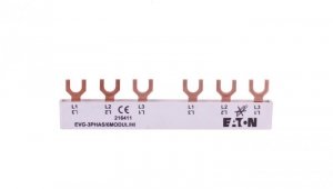 Szyna łączeniowa 6P 63A 10mm2 widełkowa (6 mod.+HI) EVG-3PHAS/6MODUL/HI 216411