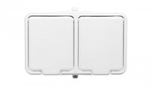 Cedar Gniazdo hermetyczne podwójne SCHUKO z PE 16A IP44 biały GWN240PC01