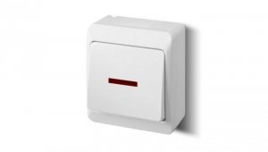 Hermes Łącznik schodowy hermetyczny IP44 z podświetleniem biały 0341-02