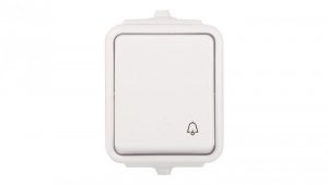 Cedar Przycisk hermetyczny IP44 dzwonek 10A biały WNt-101C WNT101C01