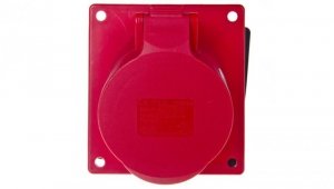Gniazdo tablicowe skośne 32A 5P 400V /100x97/ czerwone IP44 425-6f9