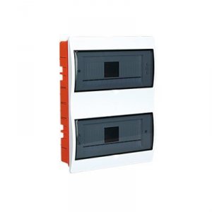 RP-24 ROZDZIELNIA PLASTIKOWA PT 24M 2X 12M N+PE IP40 IK07 404X310X84 DRZWI DYMNE BIAŁY FALA