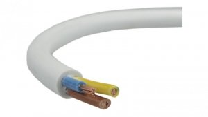 Przewód prądowy H03VV-F / OMY 300V 3x1 biały linka Mercor /100m/