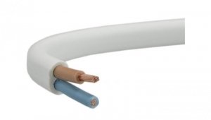 Przewód prądowy H03VVH2-F / OMYp 300V 2x0,75 płaski biały linka Elektrokabel /50m/