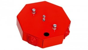 Puszka przeciwpożarowa PIP-1AN R3x2x4 ośmiokątna, E90, rozgałęźna, wymiary 115x28x123mm, czerwony 84621616