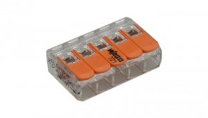 Szybkozłączka 5x 0,2-4,0mm2 uniwersalna (na drut / na linkę) 450V/32A ORYGINALNA woreczek 10szt. 221-415