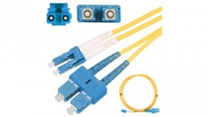 Patchcord PVC, Jednomodowy, Duplex, G652D, 3mm, 3m Extralink SC/UPC-LC/UPC