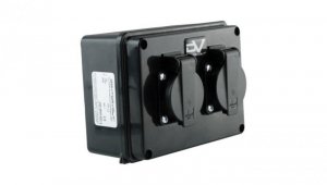 Puszka hermetyczna z gniazdami 230V wym/zew 160x120x95 IP54 Schuko 6.82105 M-L 9573