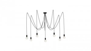 Nowodvorski lampa wisząca SPIDER E27 x 7 Przewód w oplocie Stal lakierowana Czarny ~220-230 V MAX: 7x60W