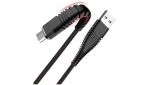 Kabel USB - lightning wzmacniany czarny 1m LB0154 LIBOX