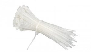 Opaski kablowe zaciskowe 2,5mm/100mm białe 100szt
