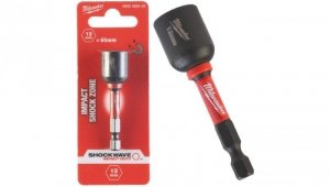 Udarowa nasadka sześciokątna magnetyczna adapter 12mm 1/4 HEX M12 o długości 65mm MILWAUKEE