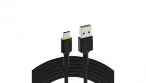 KABEL USB-A -igt/br USB-C Green Cell RAY 120cm ZIELONY LED QUICK CHARGE 3.0 KABGC06