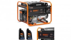 ZESTAW AGREGAT PRĄDOTWÓRCZY DAEWOO GDA 6500 5.0kW + 2x GENERATOR OIL SAE 10W-30 DWO 600