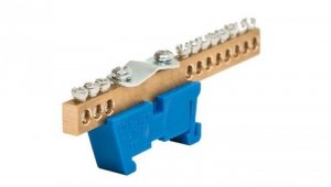 Listwa zaciskowa zerowa 11 x 10mm2 + 1 x 35mm2 niebieska TH 35-K/N