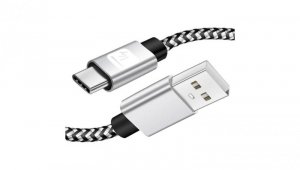 Kabel USB 2.0 USB-A na USB-C 3A czarno-szary oplot ICOC MU2AC-020-AL /2 m/