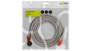 CAT 6Kabel łączący, U/UTP, Szary - Długość kabla 5 m