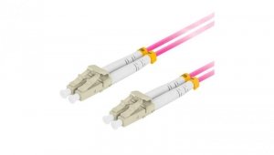 Patchcord światłowodowy MM LC/UPC-LC/UPC duplex 3mm OM4 purple 3m LANBERG