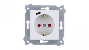 Gniazdo z uziemieniem Schuko 2P+E + USB Typ C Biały 274/01