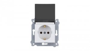 Gniazdo z uziemieniem Schuko 2P+E i pokrywą gniazda 250V 16A Biały 239/01