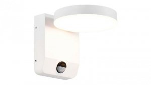 Lampa ścienna okrągła, kinkiet 350st LED 17W 2520lm 3000K biały z czujnikiem ruchu barwa WW biała ciepła IP65 V-TAC VT-11020S-RD