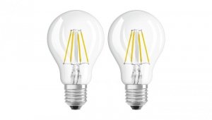 2Pak Żarówka LED E27 A60 6,5W = 60W 806lm 2700K Ciepła 300 Filament OSRAM STAR