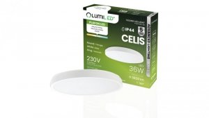 Plafon LED Lampa Sufitowa Natynkowa 36W 4000K 3820lm 106 lm/W CELIS Okrągły IP44 Biały Ring ALS LUMILED