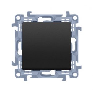 KONTAKT SIMON 10 MODUŁ CZARNY MAT ŁĄCZNIK KRZYŻOWY BEZ PIKTOGRAMU ZACISKI ŚRUBOWE 10AX 250V