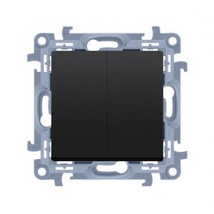 KONTAKT SIMON 10 MODUŁ CZARNY MAT PRZYCISK 2X 2Z ZACISKI ŚRUBOWE 10AX 250V