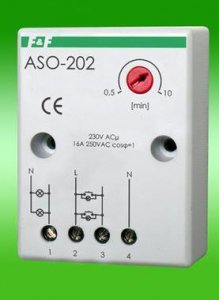 ASO-202 AUTOMAT SCHODOWY NT 16A 1Z 0.5-10MIN 230V AC IP20 FUNKCJA PRZECIWBLOKADY ZACISKI ŚRUBOWE