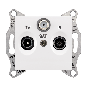Schneider Electric Sedna, gniazdo R/TV/SAT końcowe, 1dB, biały, SDN3501321