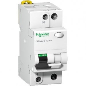Schneider Electric Wyłącznik kombinowany K60 DPNVigiK-C16-30-AC C 16A 1N-biegunowy 30 mA typ AC, A9D20616