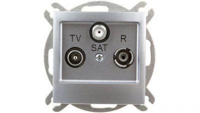 IMPRESJA Gniazdo antenowe RTV-SAT końcowe srebrne GPA-YS/m/18