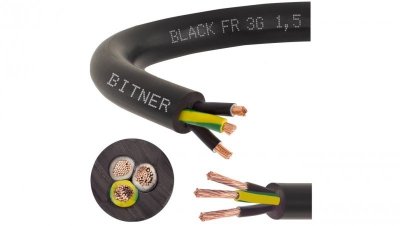 Przewód sterowniczy prądowy BiT 500 Black FR 300/500V 3x1,5 linka do ziemi Bitner /50m/