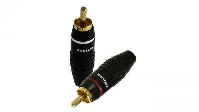 PROLINK Premium TRC-019 Wtyk RCA Cinch na kabel do 6,3mm pozłacany czarno-czerwony
