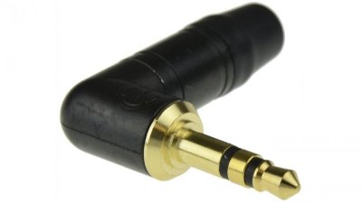 NEUTRIK Wtyk kątowy Audio AUX mini Jack 3,5mm Stereo na kabel do 4,5mm pozłacany czarny NTP3RC-B